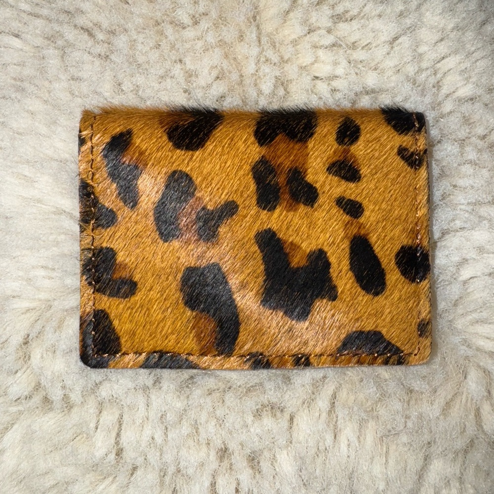 Leopard Print Cowhide Card Holder